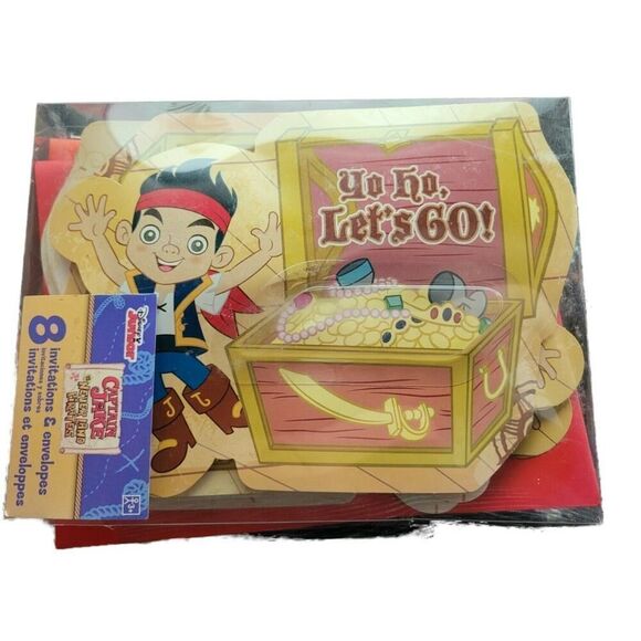 Jake & Never Land Pirates Birthday Party Novelty Invitaions w/Envelopes 14 Total - Picture 2 of 5